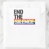 Einde van de stilte rechthoekige sticker (Tas)