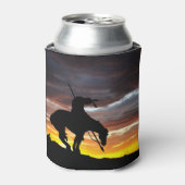 Einde van de Trail Silhouette met Prachtige zonson Blikjeskoeler (Blikje Voorkant)