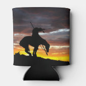 Einde van de Trail Silhouette met Prachtige zonson Blikjeskoeler (Achterkant)