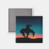 Einde van de Trail Silhouette Square Magnet Magneet (Voorkant / Achterkant)