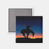 Einde van de Trail Silhouette Square Magnet Magneet (Voorkant / Achterkant)