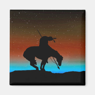 Einde van de Trail Silhouette Square Magnet Magneet