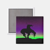 Einde van de Trail Silhouette Square Magnet Magneet (Voorkant / Achterkant)