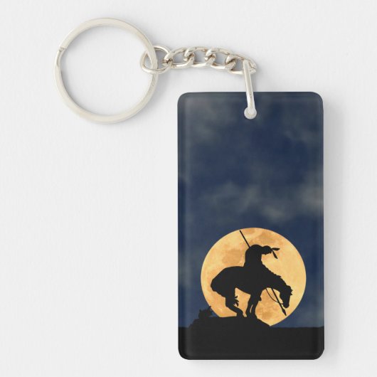 Einde van de trein met volle maan sleutelhanger (Voorkant)