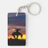 Einde van de trein met zonsondergang sleutelhanger (achterkant)