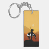 Einde van de trein met zonsondergang sleutelhanger (Voorkant Links)