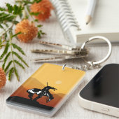 Einde van de trein met zonsondergang sleutelhanger (Voorkant Rechts)