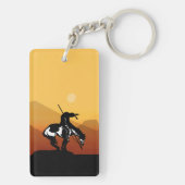 Einde van de trein met zonsondergang sleutelhanger (achterkant)
