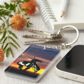 Einde van de trein met zonsondergang sleutelhanger (Voorkant Rechts)