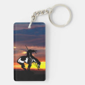 Einde van de trein met zonsondergang sleutelhanger (achterkant)