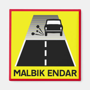 Einde van de verkeersweg, verkeersbord, IJsland Magneet