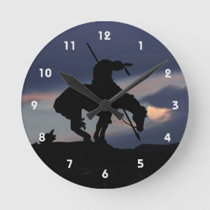 Einde van de wandklok van het spoor Silhouette Ronde Klok