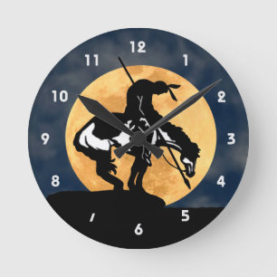 Einde van de wandklok van het spoor Silhouette Ronde Klok