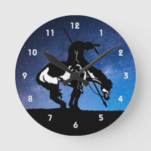 Einde van de wandklok van het spoor Silhouette Ronde Klok