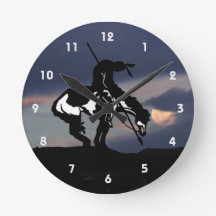 Einde van de wandklok van het spoor Silhouette