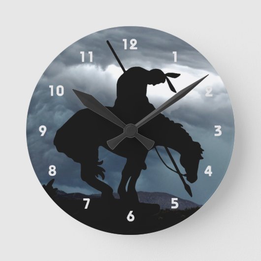 Einde van de wandklok van het spoor Silhouette Ronde Klok (Voorkant)