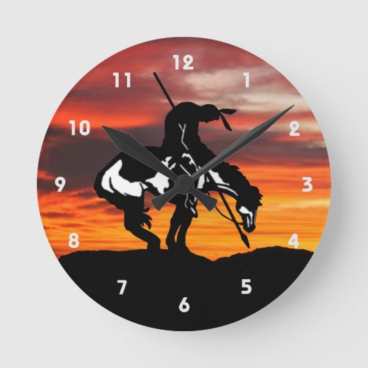 Einde van de wandklok van het spoor Silhouette Ronde Klok (Voorkant)