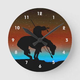 Einde van de wandklok van het spoor Silhouette Ronde Klok