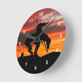 Einde van de wandklok van het spoor Silhouette Ronde Klok (Hoek)