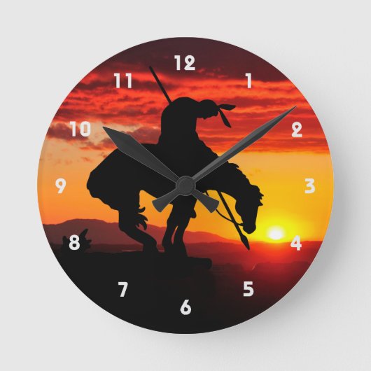 Einde van de wandklok van het spoor Silhouette Ronde Klok (Voorkant)