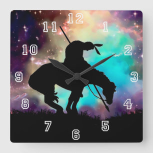 Einde van de wandklok van het spoor Silhouette Vierkante Klok