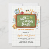 Einde van de zomer Back to School Bash Party Kaart (Voorkant)