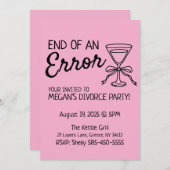 Einde van een Fout Echtscheiding Party Uitnodiging (Voorkant / Achterkant)