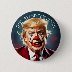 Einde van het circus   Beschuldig deze clown Ronde Button 5,7 Cm