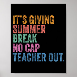 Einde van het jaar school uit zomerstop pet poster