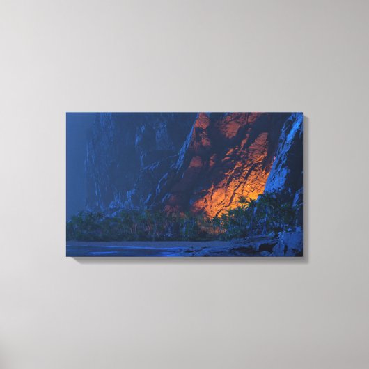 Einde van het land (nacht) canvas afdruk (Voorkant)