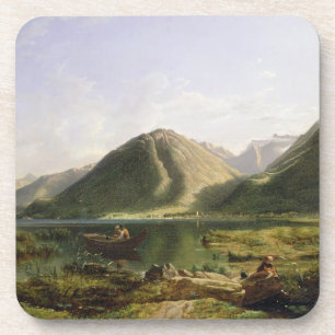 Einde van het meer van Genève, 1835 (olie op doek Drankjes Onderzetter
