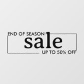 Einde van het seizoen winkel zwarte raam sticker (Vel)