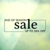 Einde van het seizoen winkel zwarte raam sticker (Vel 3)