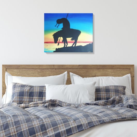 Einde van het spoor canvas afdruk (Insitu (Slaapkamer))