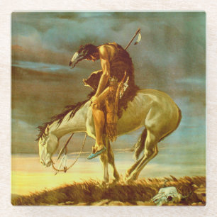 EINDE VAN HET SPOOR GLAZEN ONDERZETTER