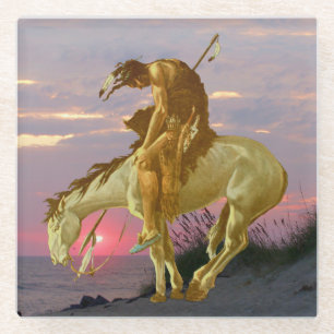 EINDE VAN HET SPOOR GLAZEN ONDERZETTER