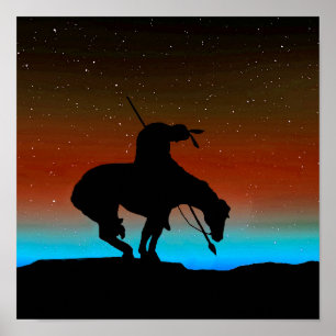 Einde van het Trail Sihouette met Poster van de Na