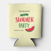 Einde van het Zomerfeest Rode Groene Watermeloen Blikjeskoeler (Voorkant)