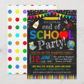 Einde-van-schoolfeest uitnodiging (Voorkant / Achterkant)