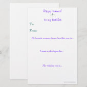 Eindejaars-brief van een leraar bedanken (Voorkant / Achterkant)