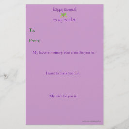 Eindejaars-brief van een leraar bedanken