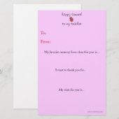 Eindejaars-brief van een leraar bedanken briefpapier (Voorkant / Achterkant)