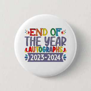 Eindejaars handtekeningen 2024 Laatste schooldag Ronde Button 5,7 Cm
