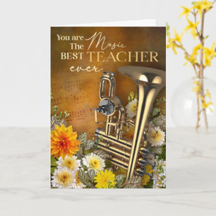 Eindejaars trompetmuziekleraar bedankt kaart