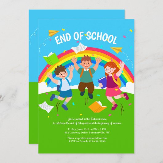 Eindejaarsfeest Kaart (Voorkant / Achterkant)