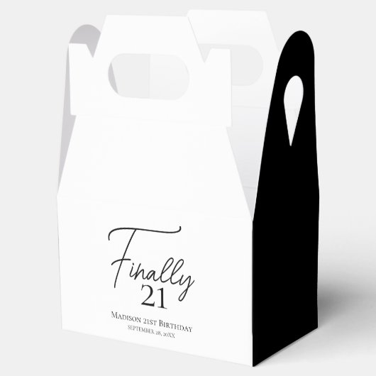 Eindelijk 21 Black & White 21e verjaardag Bedankdoosjes (Geopend)