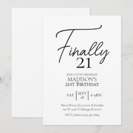 Eindelijk 21 Black & White 21e verjaardag Kaart