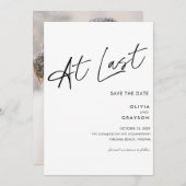 Eindelijk bewerkbaar Modern Minimalist Sla de datu Save The Date (Voorkant / Achterkant)