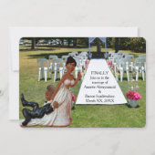 Eindelijk bruiloft grappig zwart paar kaart (Voorkant)