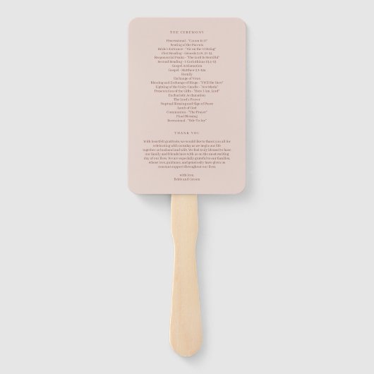 Eindelijk doen we bewerkbare kleur trouwprogramma  handwaaier (Achterkant)